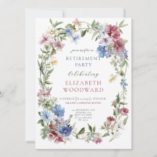 Wildblume Boho Watercolor Wreath Retirement Party Einladung