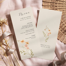 Wildblume Boho Wedding Menu