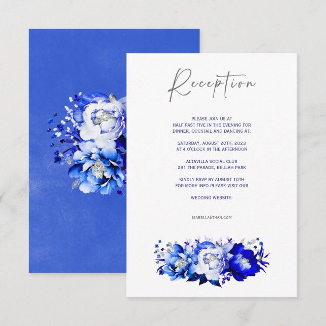 Wildblume Boho Wedding Reception Card Einladung (Vorne/Hinten)
