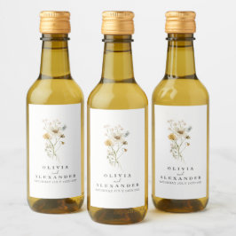 Wildblume Boho Weinetikett
