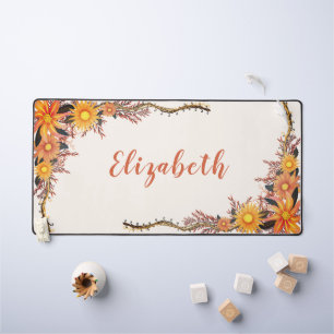 Wildblume Boho Yellow Orange Personal Schreibtischunterlage