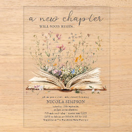 Wildblume | Book Theme Baby Shower Acryleinladungen