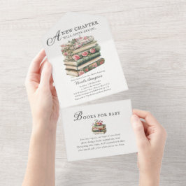 Wildblume | Book Theme Baby Shower Einladung