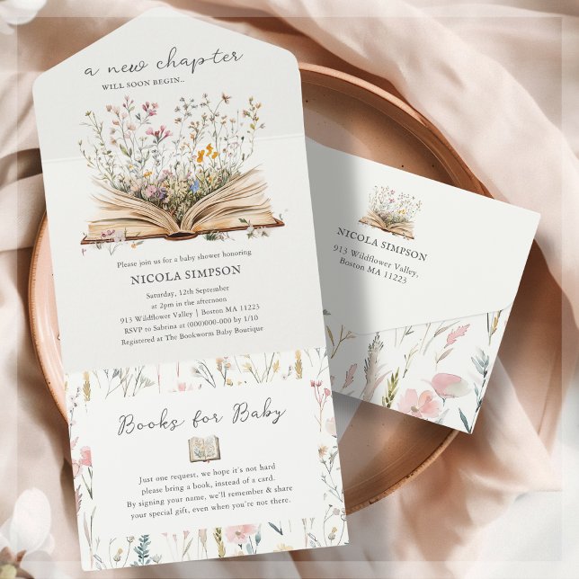 Wildblume | Book Theme Baby Shower Einladung (Von Creator hochgeladen)