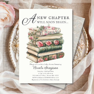 Wildblume Book Theme Baby Shower Einladung