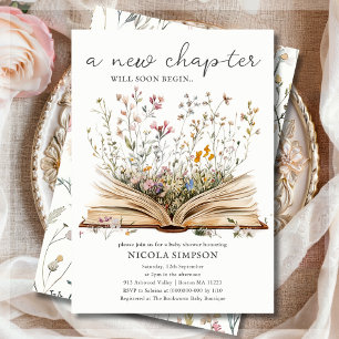 Wildblume   Book Theme Baby Shower Einladung