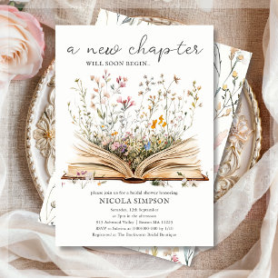 Wildblume   Book Theme Bridal Shower Einladung