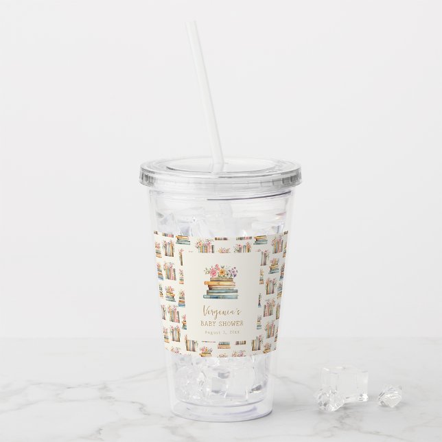 Wildblume Books Baby Dusche Acryltrinkbecher (Wildflower Books Baby Shower Acrylic Tumbler by Painted Paperie
)
