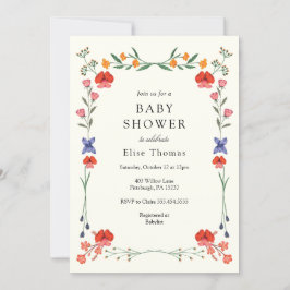 Wildblume Botanic Garden Babydusche Einladung