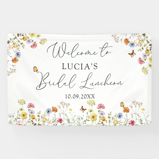 Wildblume Botanical Bridal Luncheon Empfang Banner (Horizontal)