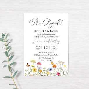 Wildblume Botanische Elopement Hochzeit Empfang I Einladung