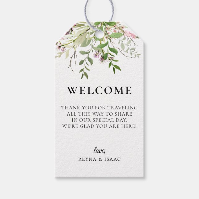Wildblume Botanische Hochzeitssacktasche Geschenkanhänger (Vorderseite)