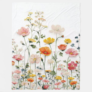 Wildblume Botanische Wasserfarbe Fleecedecke