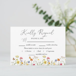 Wildblume Botanischer Garten RSVP Karte