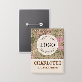 Wildblume Botanisches Geschäftslogo Button