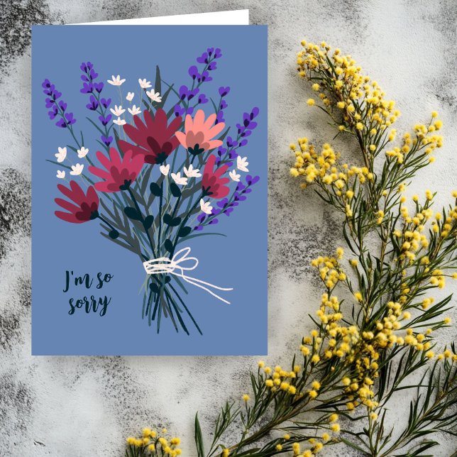 Wildblume Bouquet Beileid zum Verlust Karte (Wildflower Bouquet Condolences Sorry for Loss Card
)