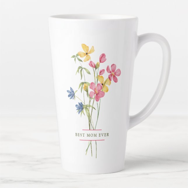 Wildblume Bouquet Best Mama Ever Milchtasse (Rechts)