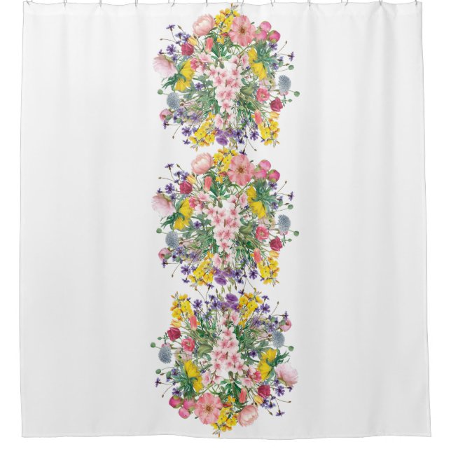 Wildblume Bouquet Duschvorhang (Vorderseite)