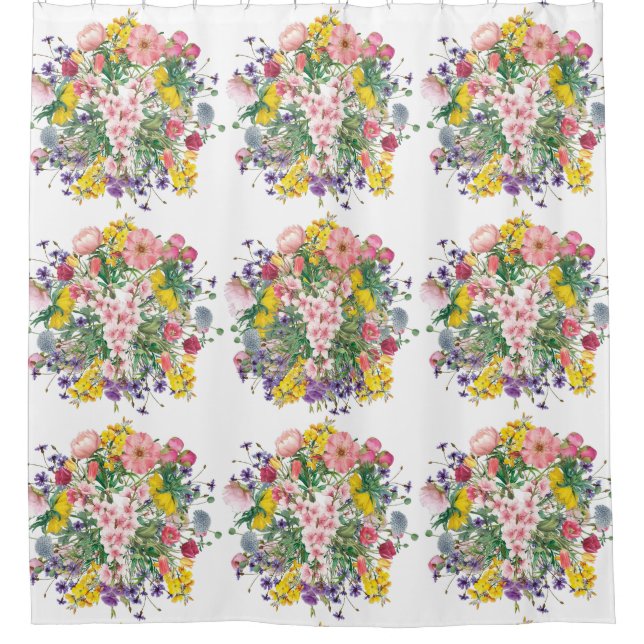 Wildblume Bouquet Duschvorhang (Vorderseite)