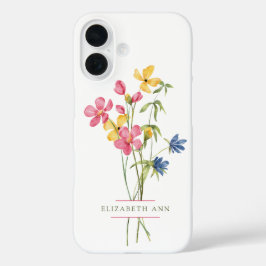 Wildblume Bouquet Personalisiert iPhone 16 Hülle