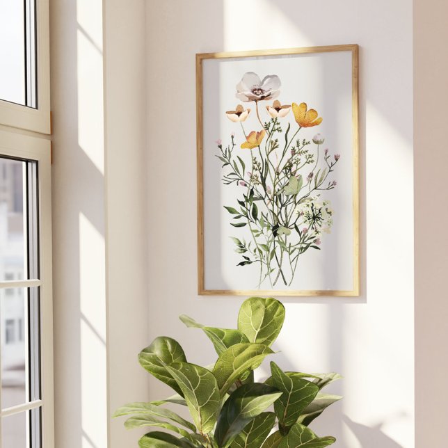 Wildblume Bouquet Poster (In situ Beside the window)