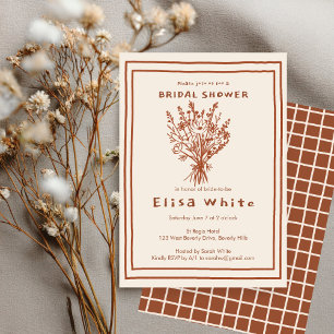 Wildblume Bouquet Rustic Whimsical Brautparty Einladung