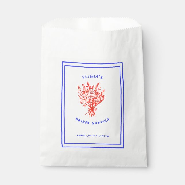 Wildblume Bouquet Rustic Whimsical Brautparty Geschenktütchen (Vorderseite)