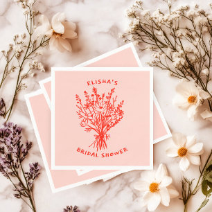 Wildblume Bouquet Rustic Whimsical Brautparty Serviette