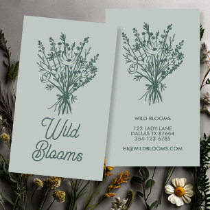 Wildblume Bouquet Rustikale Minimal Blumenstuhl Ch Visitenkarte