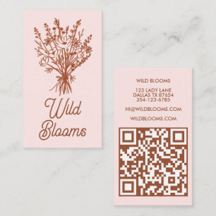 Wildblume Bouquet Rustikaler Minimal Blumenbraun Q Visitenkarte