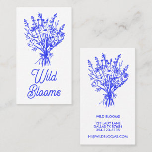 Wildblume Bouquet Rustikaler Minimal Blumenkohl Visitenkarte