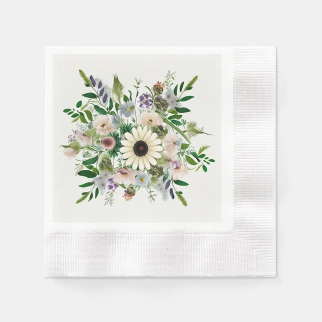 Wildblume Bouquet Serviette (Vorderseite)