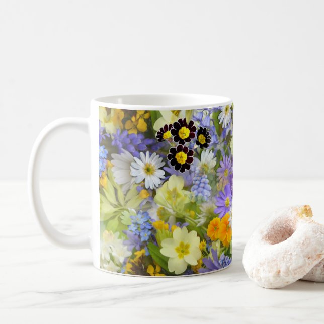 Wildblume Bouquet Tasse (Mit Donut)