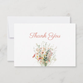 Wildblume Bouquet Vielen Dank Note Card Dankeskarte