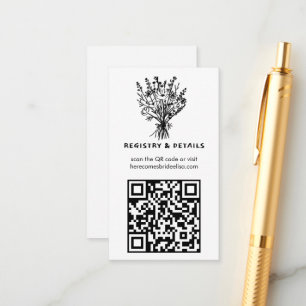 Wildblume Bouquet Whimsical QR Code Bold Bridal Begleitkarte
