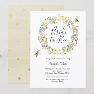 Wildblume Braut zu Brautdusche Einladung