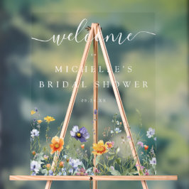 Wildblume Brautparty Akryllische Zeichen Acrylschild