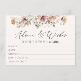 Wildblume Brautparty Beratung und Wünsche Begleitkarte