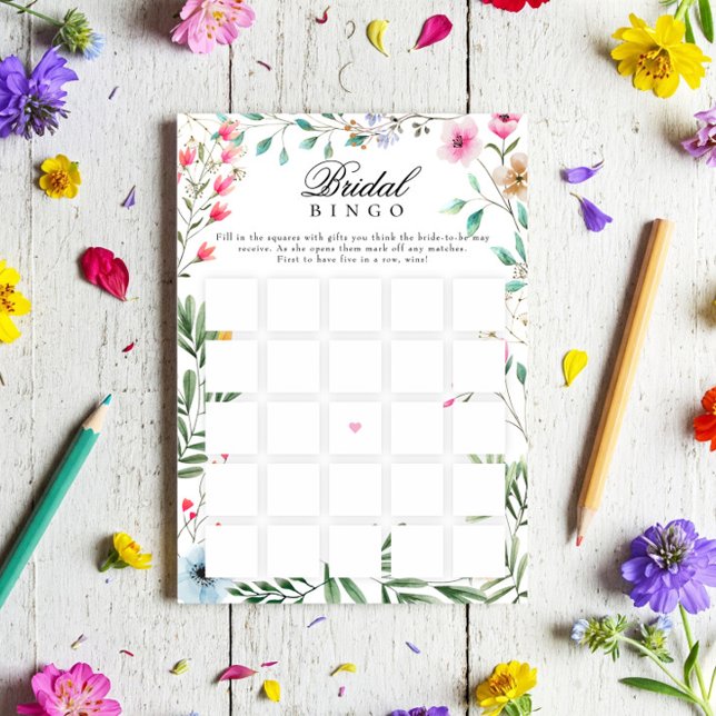 Wildblume Brautparty Bridal Geschenk Bingo Spiel Einladung (Von Creator hochgeladen)