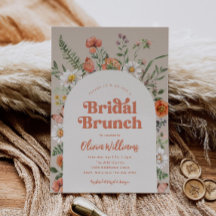 Wildblume Brautparty Brunch Einladung