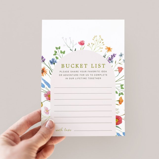 Wildblume Brautparty Bucket List Idee Hinweiskarte (Von Creator hochgeladen)