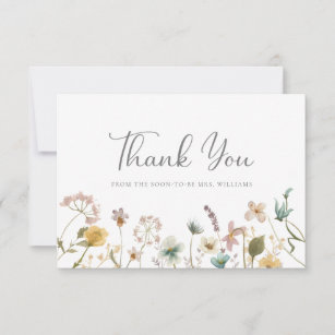 Wildblume Brautparty Dankeskarte
