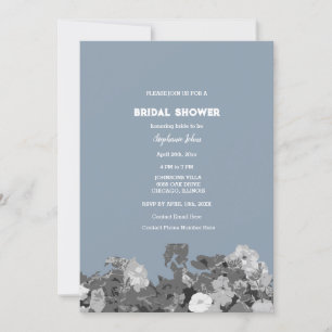 Wildblume Brautparty Dusty Blue Floral Wedding Einladung