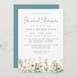 Wildblume Brautparty Einladung