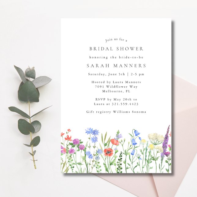 Wildblume Brautparty Einladung (Wildflower Bridal Shower Invitation)