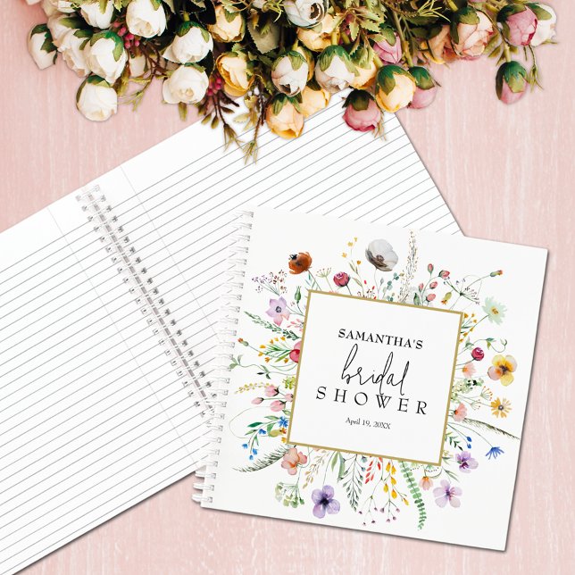 Wildblume Brautparty Gästebuch Notizbuch (Wildflower bridal shower guest book)