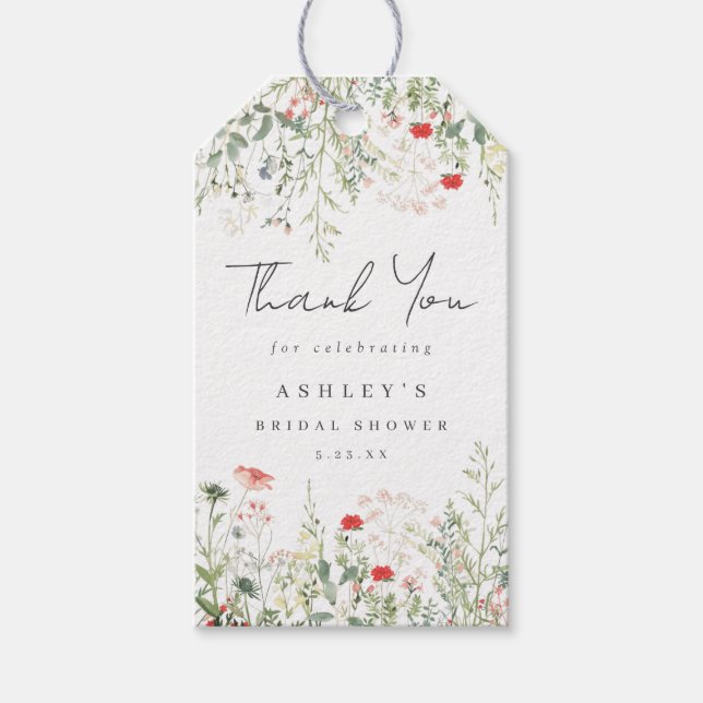 Wildblume Brautparty Geschenkanhänger (Vorderseite)