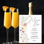 Wildblume Brautparty Mimosa Bar Poster<br><div class="desc">Mimosa Bar Poster mit lustigen Anleitungen,  wie Sie Ihre eigenen Features vermischen,  dainty Wildblumen auf der Seite. PASSENDE Artikel in unserem Geschäft.</div>