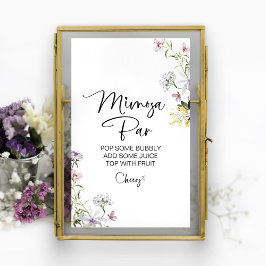 Wildblume Brautparty Mimosa Bar Sign Poster