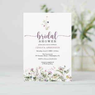 Wildblume Brautparty Minimale Einladungskarte